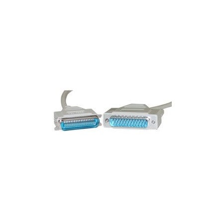 Cable Wholesale Bidirectional Printer Cable, DB25 Male to Centronics 36 (CN36) Male, IEEE-1284, 18 Twisted 10E2-01110